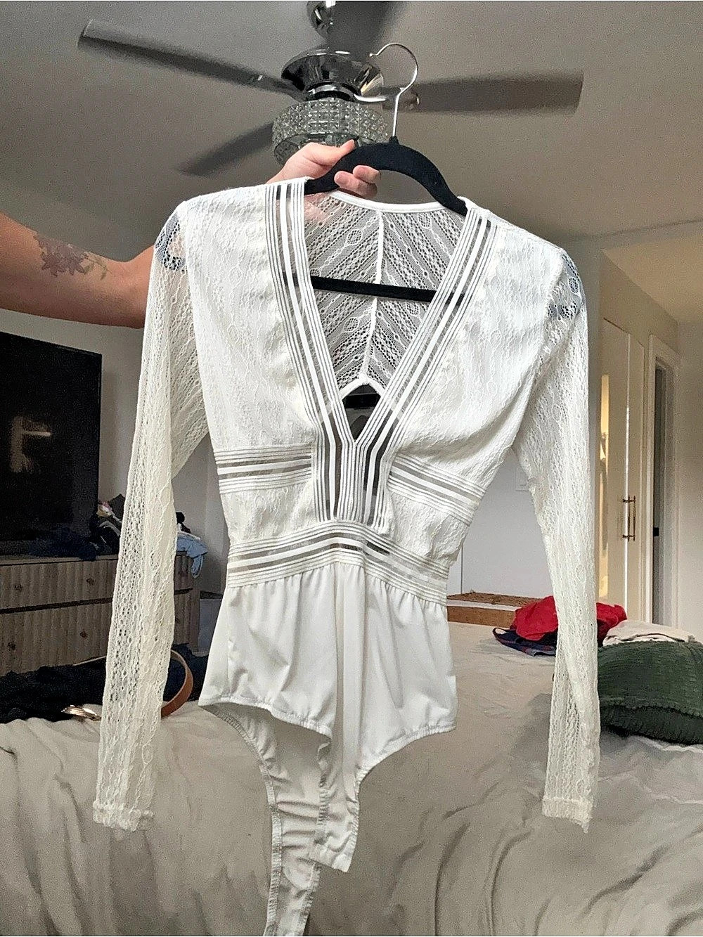 White Lace Bodysuit